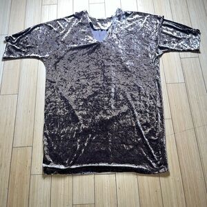 Ellison Bronze Velvet Dress Women’s Size Large V-neck 3/4 Sleeve Mini Sparkle